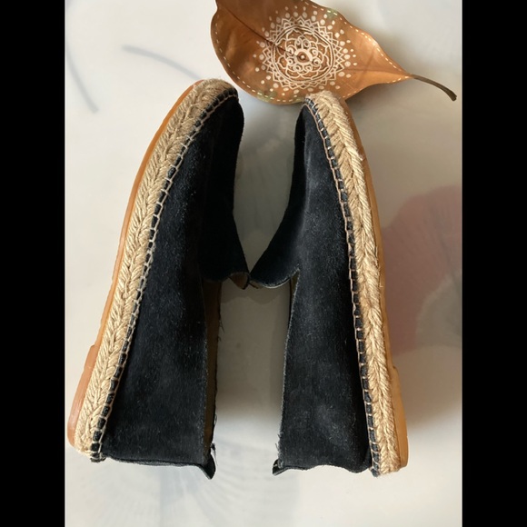 Free People Black Suede Leather loafers flats size 7 - Picture 5 of 9